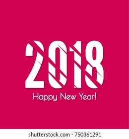 2018 Happy new year. Vector Background with dynamic diagonals. 