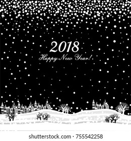 2018 Happy New Year. Vector Illustration