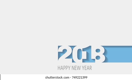 2018 happy new year,Vector white paper. abstract design 3d, vector illustration,Layered realistic, for banners, posters flyers