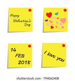 2018 Happy Valentine's day lettering card. Vector illustration.