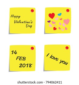 2018 Happy Valentine's day lettering card. Vector illustration.