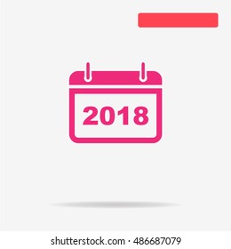 2018 icon. Vector concept illustration for design.
