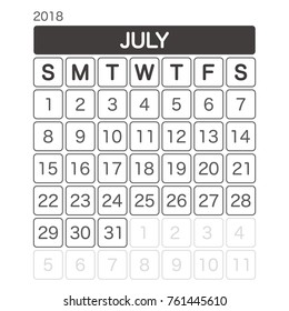2018 JULY Calendar Planner Design.