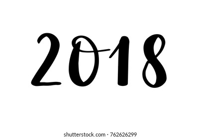 2018 Lettering numbers on white background