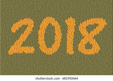 2018 low poly creative text design. For merry christmas and happy new year cards.