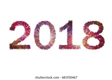 2018 low poly creative text design. For merry christmas and happy new year cards.