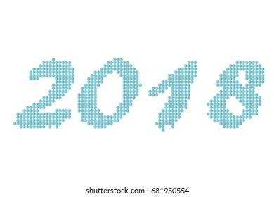 2018 low poly creative text design. For merry christmas and happy new year cards.