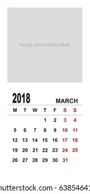 2018 MARCH Calendar Planner Design.