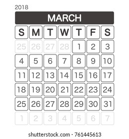 2018 MARCH Calendar Planner Design.