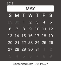 2018 MAY Calendar Planner Design.