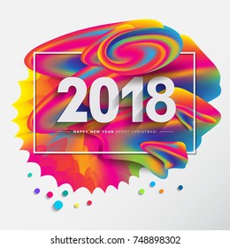 2018 Merry Christmas and Happy New Year card or background.
Creative universal artistic cover in trendy style with Hand Drawn textures. 
Collage. Hipster graphic design template. Vector illustration