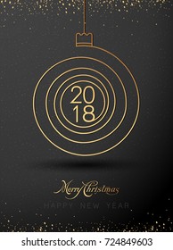 2018 Merry Chrstmas and Happy New Year Background. Decorative spiral background for Christmas and the New Year greetings. Vector