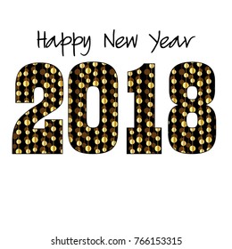 2018 with metallic gold garland pattern vector graphic