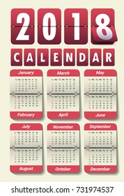 2018 Modern calendar template .Vector/illustration.