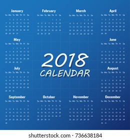 2018 Modern calendar template .Vector/illustration