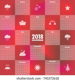 2018 Modern calendar template .Vector/illustration