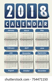 2018 Modern calendar template .Vector/illustration