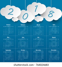 2018 Modern calendar template .Vector/illustration.