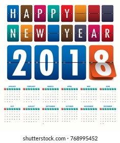 2018 Modern calendar template .Vector/illustration.