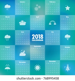 2018 Modern calendar template .Vector/illustration.