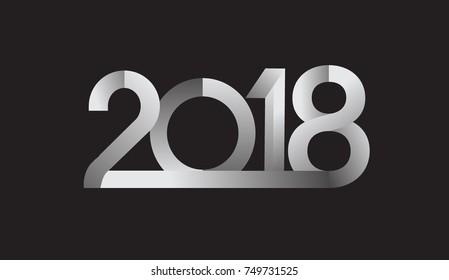 2018 modern logotype, happy new year  2018 sign, vector illustration