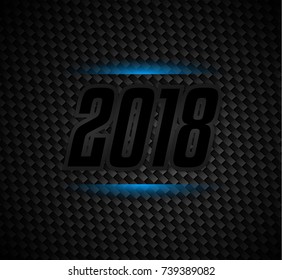 2018 modern new year celebration background for racing greetings or Christmas cards.