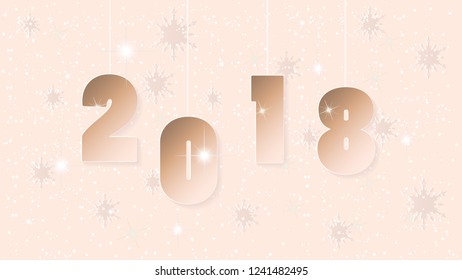 2018 New Year 3D background. Greeting card vector 