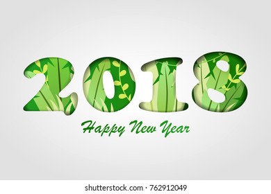 2018 new year. banner. vector illustration. decorative figures 