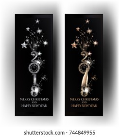 2018 new year banners. Vector illustration