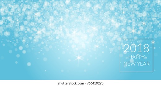 2018 New Year. Blurred abstract background with snowflake. Vector illustration.