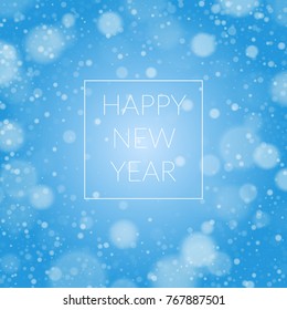 2018 New Year. Blurred abstract background with snowflake. Vector illustration.