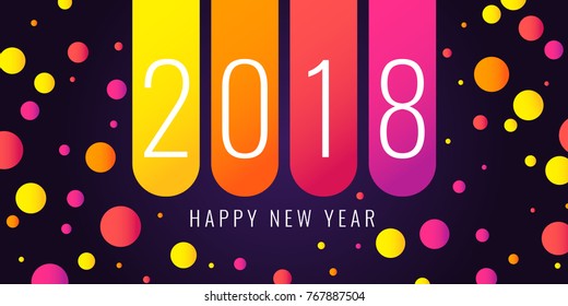 2018 New Year. Blurred abstract background with cercles. Vector illustration.