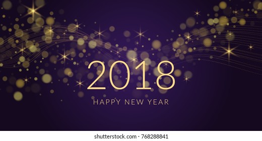 2018 New Year. Blurred abstract background with snowflake. Vector illustration.