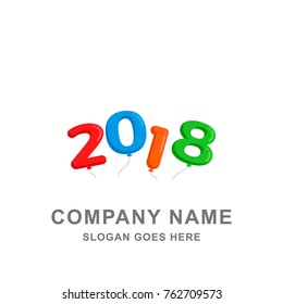 2018 New Year Calendar Balloon Vector Logo