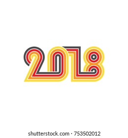 2018 New Year Card Or Poster Template. Vector