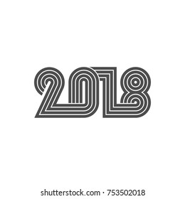 2018 New Year Card Or Poster Template. Vector