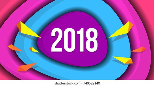 2018 new year celebration Vector illustration background design