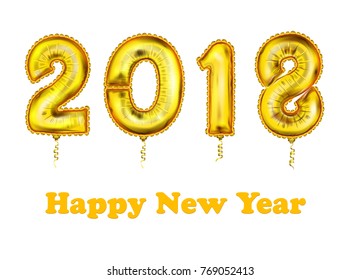 the 2018 New Year Count Symbol Balloon Greeting Card, vector