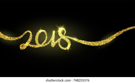 2018 new year creative background design for greeting card, banner, flyer, invitation, poster, calendar. Template with lettering number sign. Vector Illustration