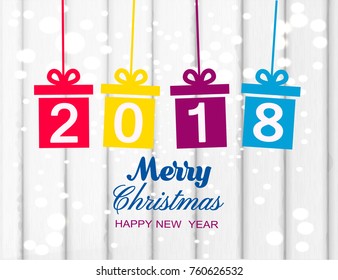 2018 new year creative design. Greeting new year background decoration.
