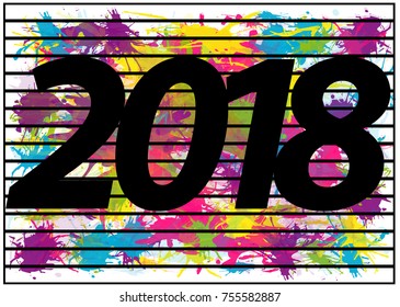 2018 New Year. Design element.