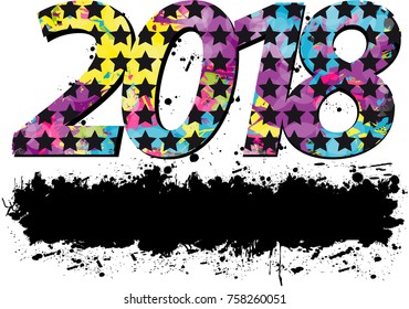 2018 New Year. Design element.