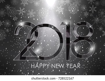 2018 New Year Glossy Background. Vector Illustration EPS10