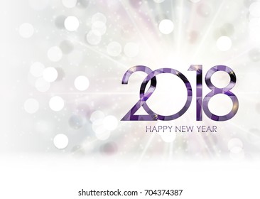 2018 New Year Gold Glossy Background. Vector Illustration EPS10