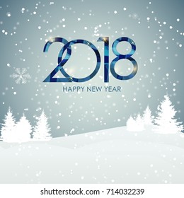 2018 New Year Gold Glossy Background. Vector Illustration EPS10