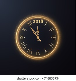 2018 New year golden text on black background. Vector EPS10.
