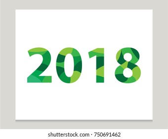2018 New Year Green Vector illustration