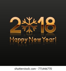 2018 New Year greeting card. Vector illustration.
