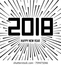 2018 - new year 2018 , happy new year with light shine