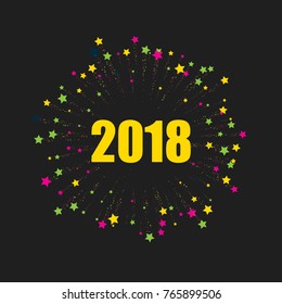 2018 New Year icon. Abstract vector background